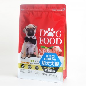 개밥 2.5kg 애완 동물 건조 식품 봉투 평형 바닥 지퍼 식 바지